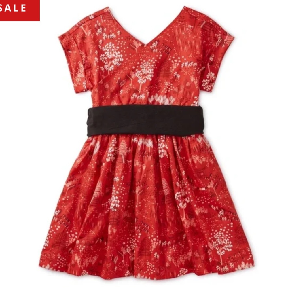 Tea Collection Kimono style Sateen Sash Wrap Dress Majestic Pagodas 6